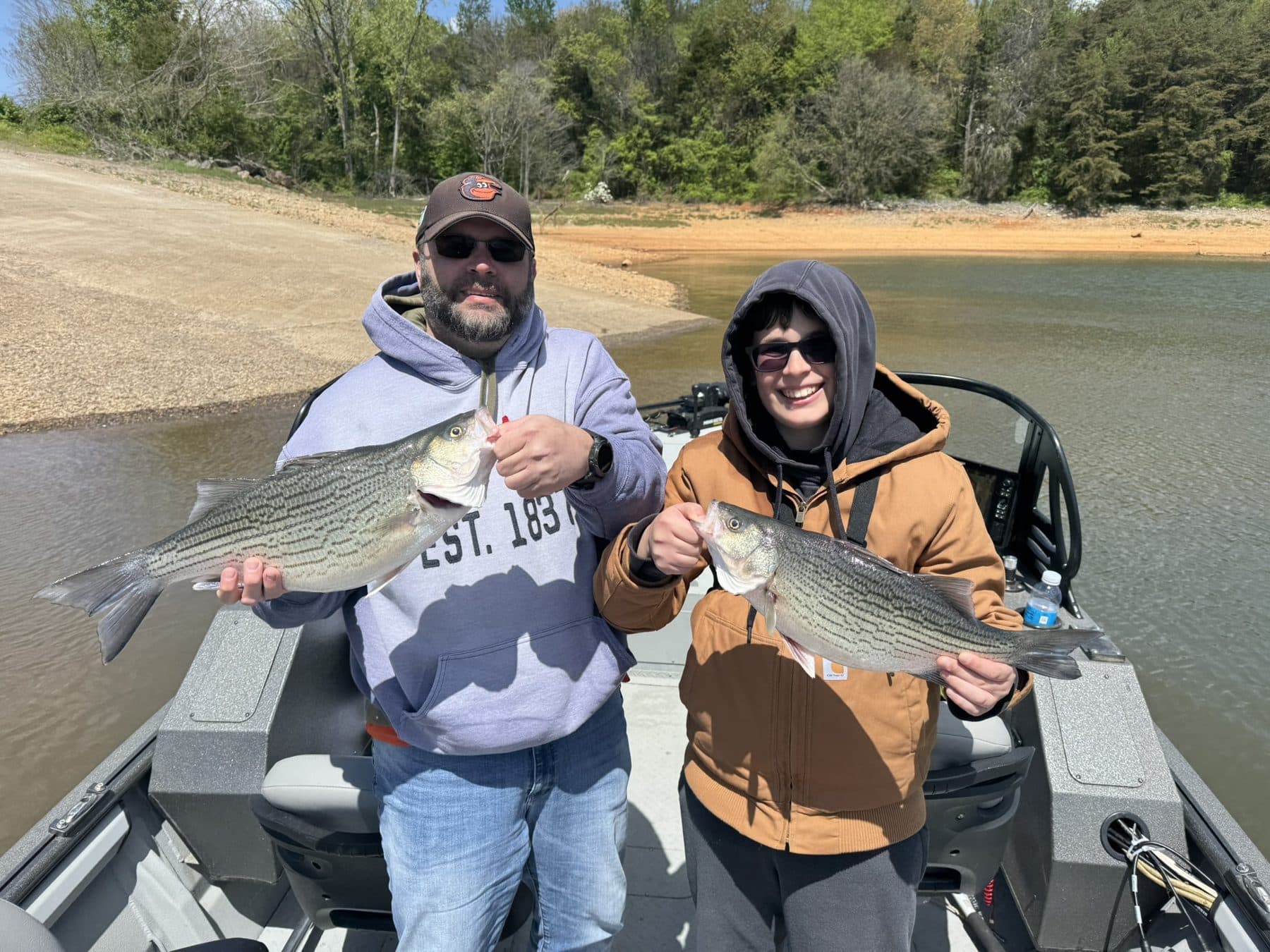 A pair of anglers a pair of fish