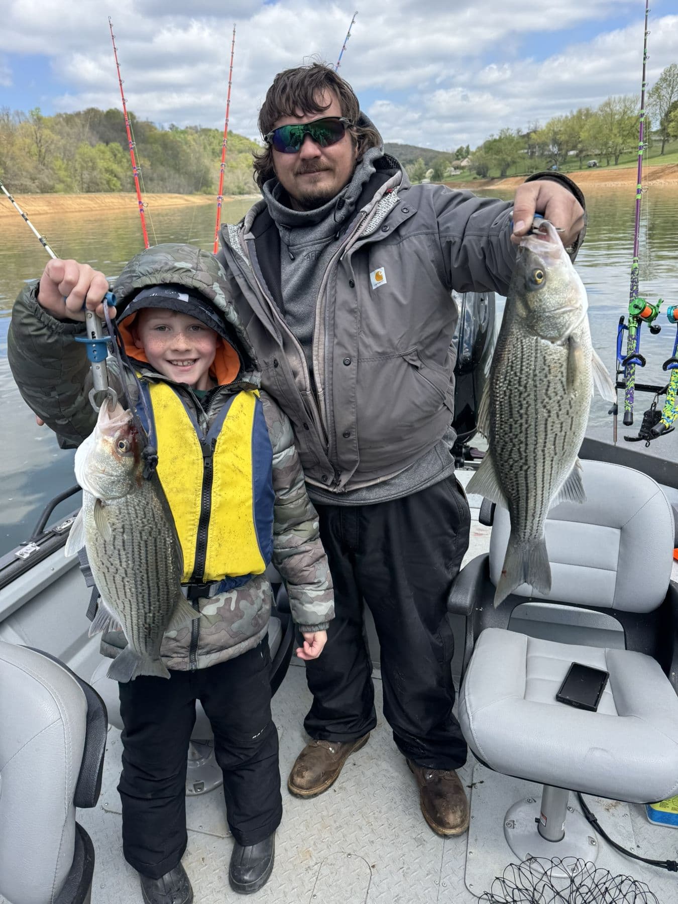 A striper caught in waders